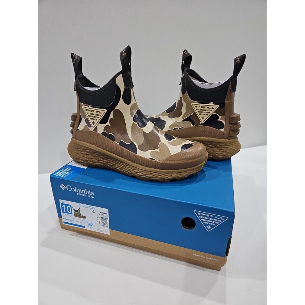 Dry Camo Printed Columbia PFG Dry Tortugas Mens Waterproof Fishing Boots Rain 10